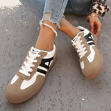 Retro Color Matching Lace-up Lightweight Jogging Women's Shoes