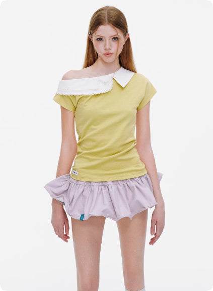 Retro Low Waisted Pleated Flower Bud Ballet Ruffle Skirt