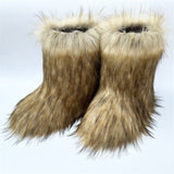 Thickened Plus Size Mid-calf Furry Fur Clothing Snow Boots