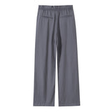 With Belt Paper Bag Type Draping Casual Trousers