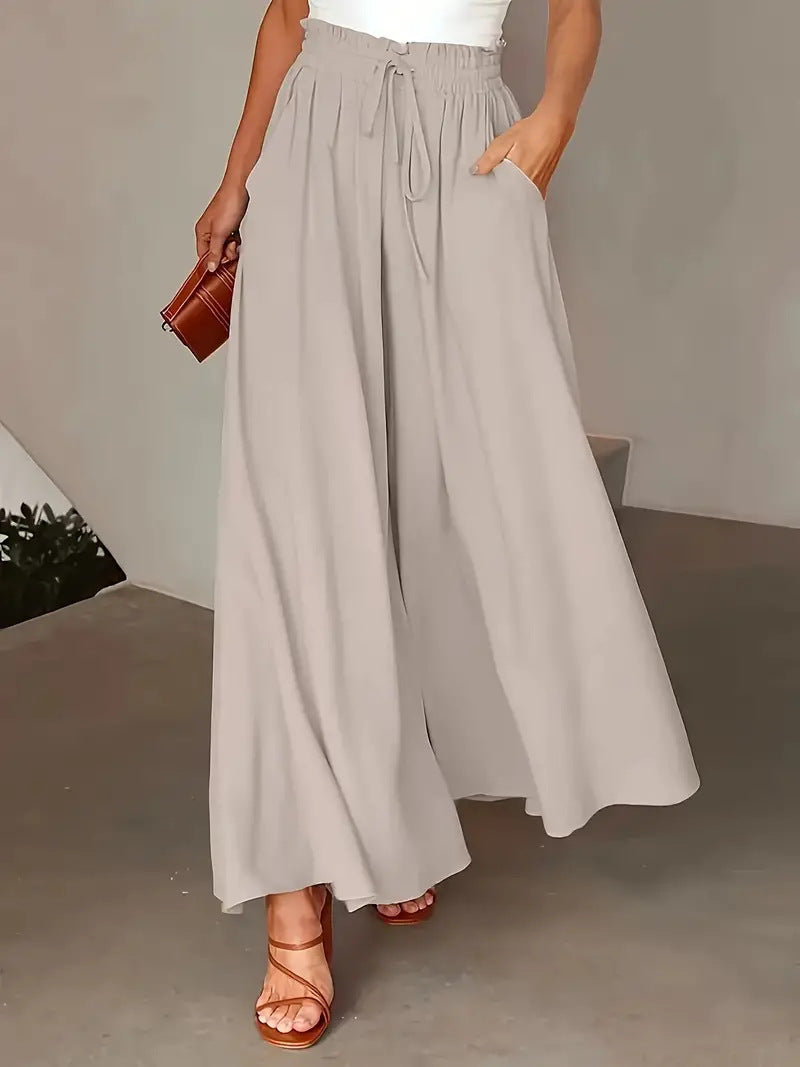Women's Wide-leg Pants Elastic Waist Polka Dot Print