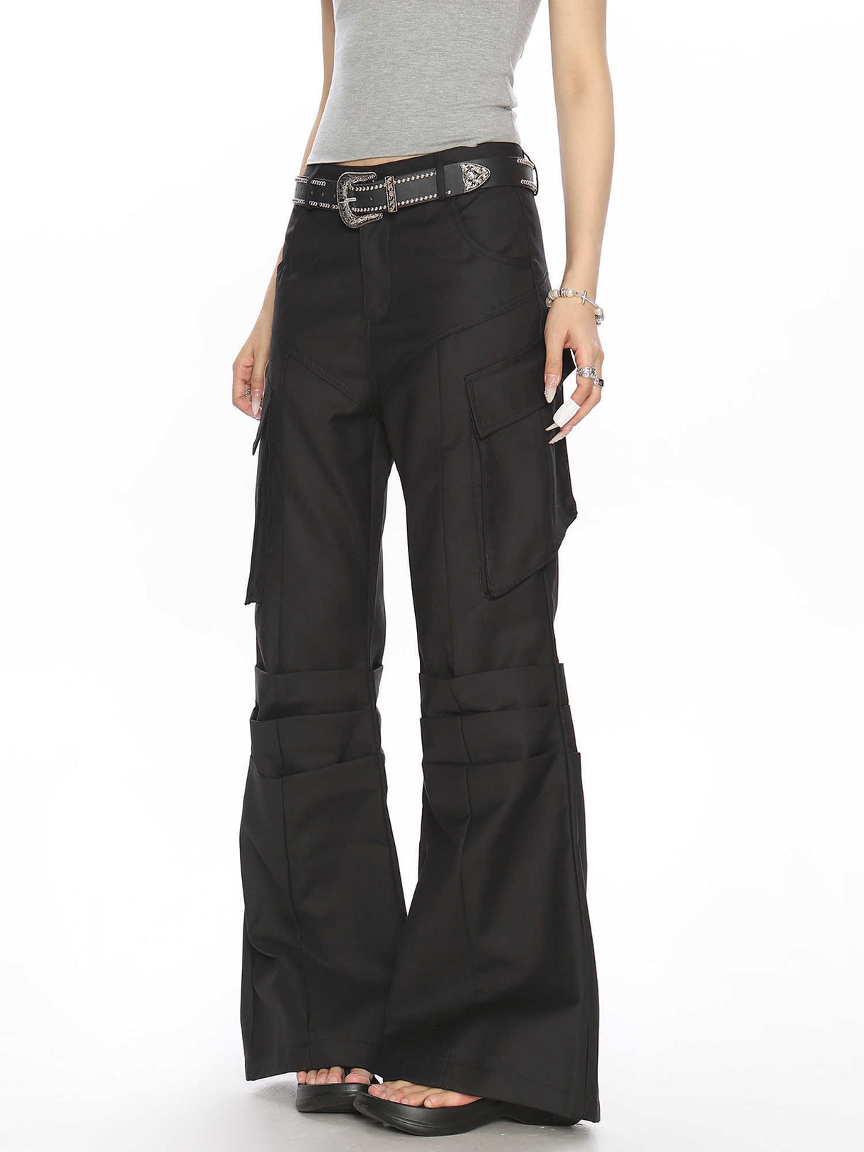 High-grade Pleated Multi-pocket Paratrooper Pants