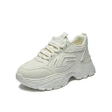 Breathable Student Sports Height Increasing Leather Low-top Shoes