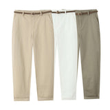 Fashion Three-color Woven With Belt Casual Pants