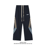 Striped Track Sweatpants Women's Drawstring High Waist Loose