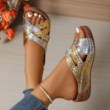 Women's European And American Color Matching Belt Buckle Sandals