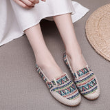 Cloth Shoes Women's Flat Heel Ethnic Style Shallow Mouth