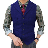Man's Suit Vest Slim Herringbone Pattern