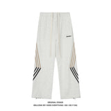 Striped Track Sweatpants Women's Drawstring High Waist Loose