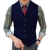 Man's Suit Vest Slim Herringbone Pattern