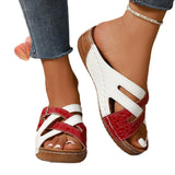 Women's European And American Color Matching Belt Buckle Sandals