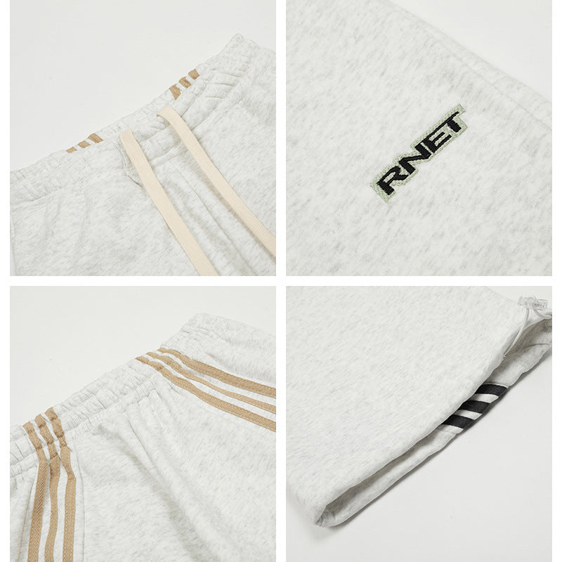 Striped Track Sweatpants Women's Drawstring High Waist Loose