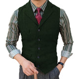 Man's Suit Vest Slim Herringbone Pattern