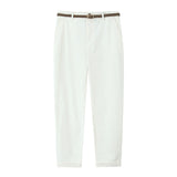 Fashion Three-color Woven With Belt Casual Pants