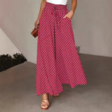 Women's Wide-leg Pants Elastic Waist Polka Dot Print