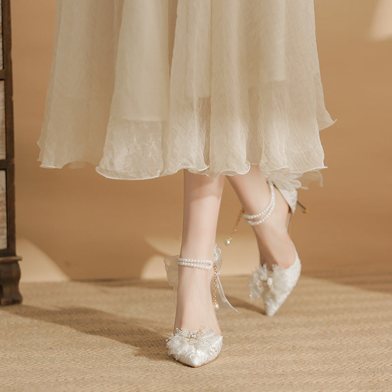 Female 8cm Slim Heeled High Heels, Bridal Wedding Shoes