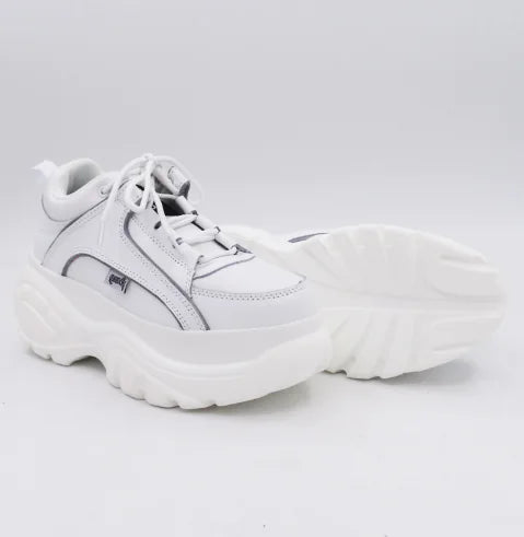Heart-Shaped White Platform Shoes with Thick Soles