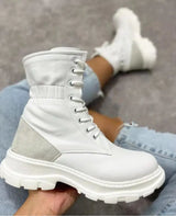 Winter Solid Color Mid-tube Viscose Martin Boots for Women