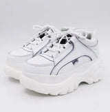 Heart-Shaped White Platform Shoes with Thick Soles